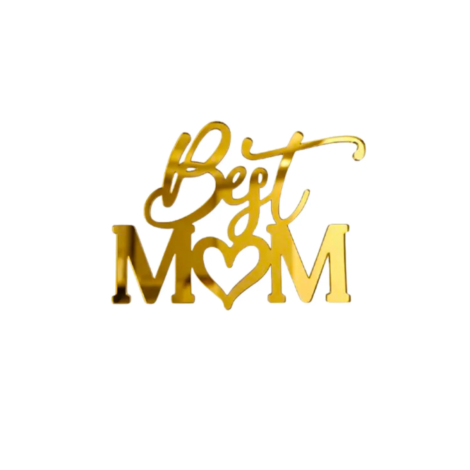 GOLD MIRROR ACRYLIC MOTHERS DAY TOPPER