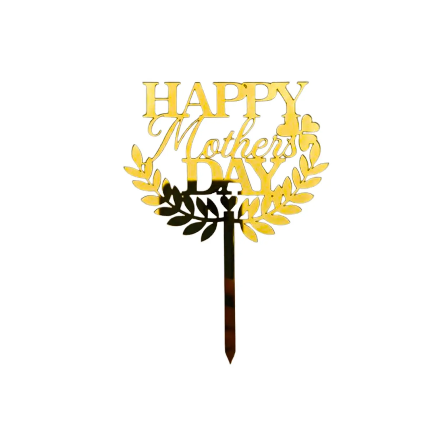 GOLD MIRROR ACRYLIC MOTHERS DAY TOPPER