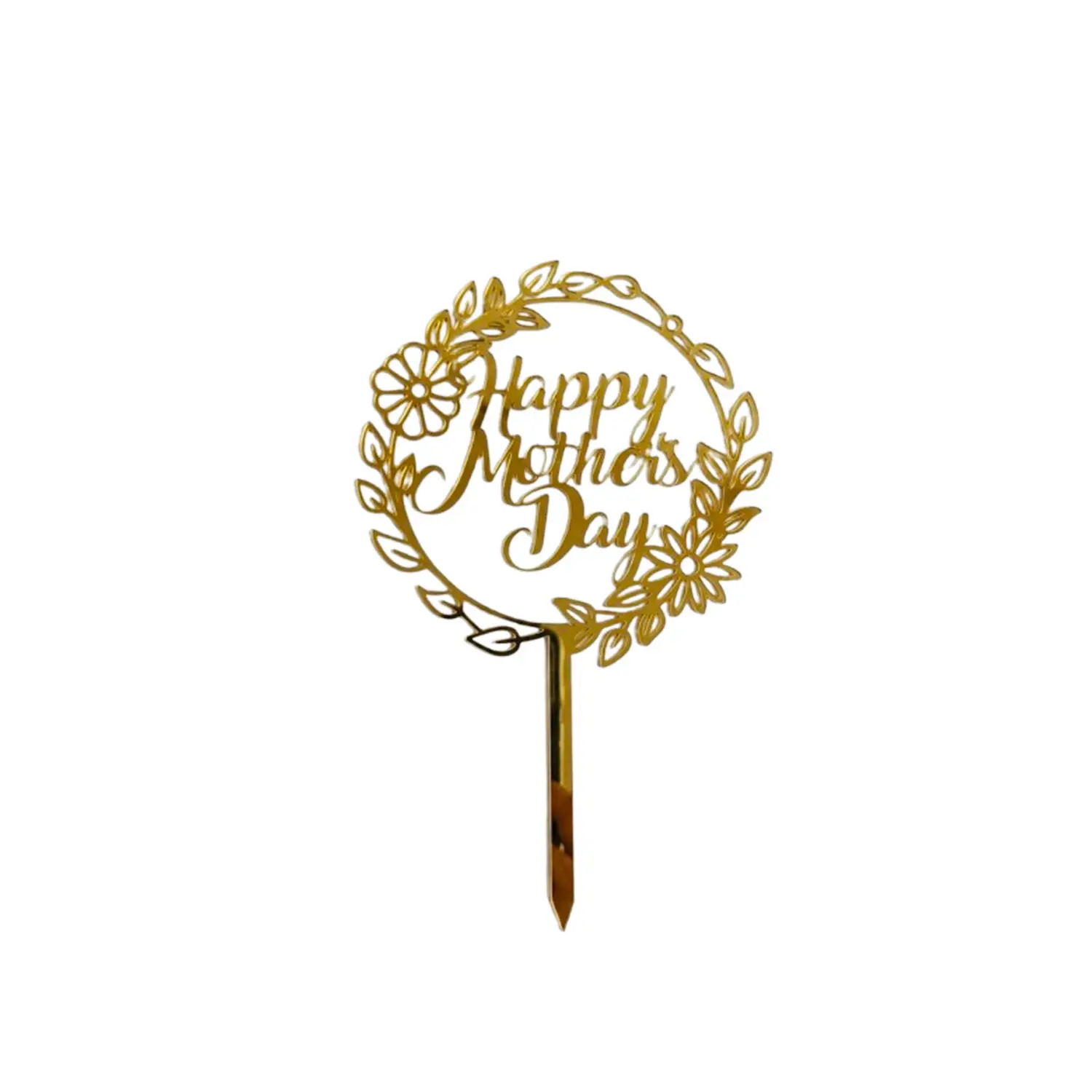 GOLD MIRROR ACRYLIC MOTHERS DAY TOPPER