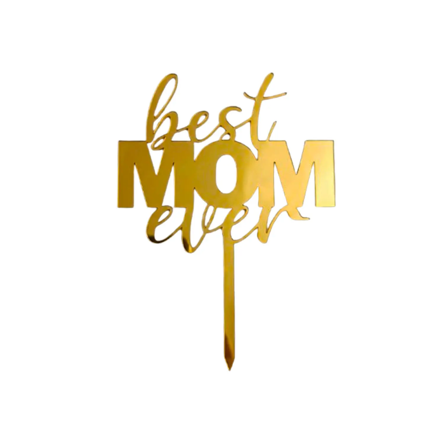 GOLD MIRROR ACRYLIC MOTHERS DAY TOPPER