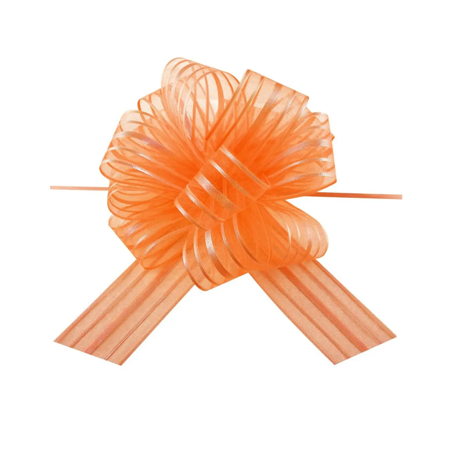 ORANGE ORGANZA PULL FLOWER RIBBON