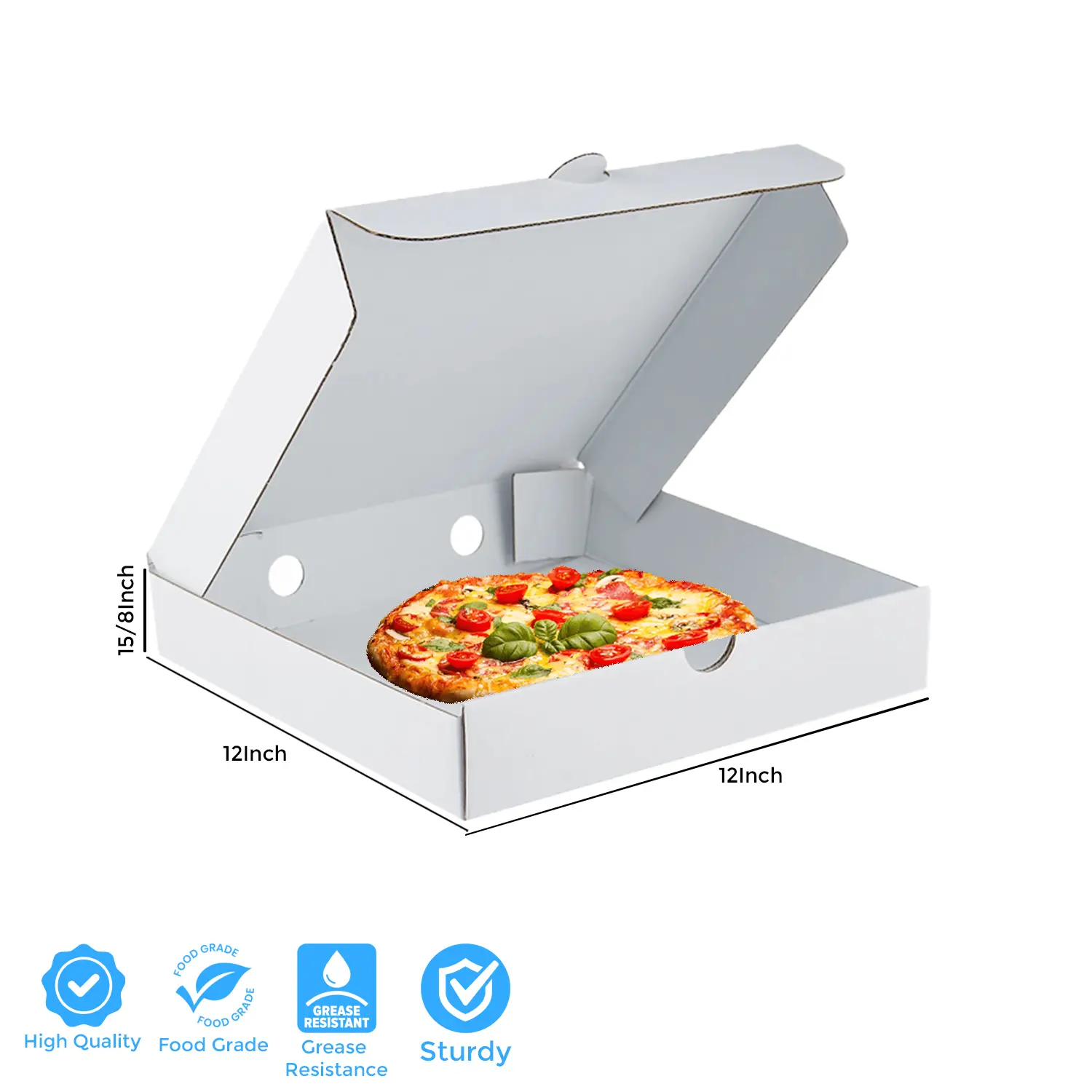 12''X12''X 1 5/8'' PIZZA BOX