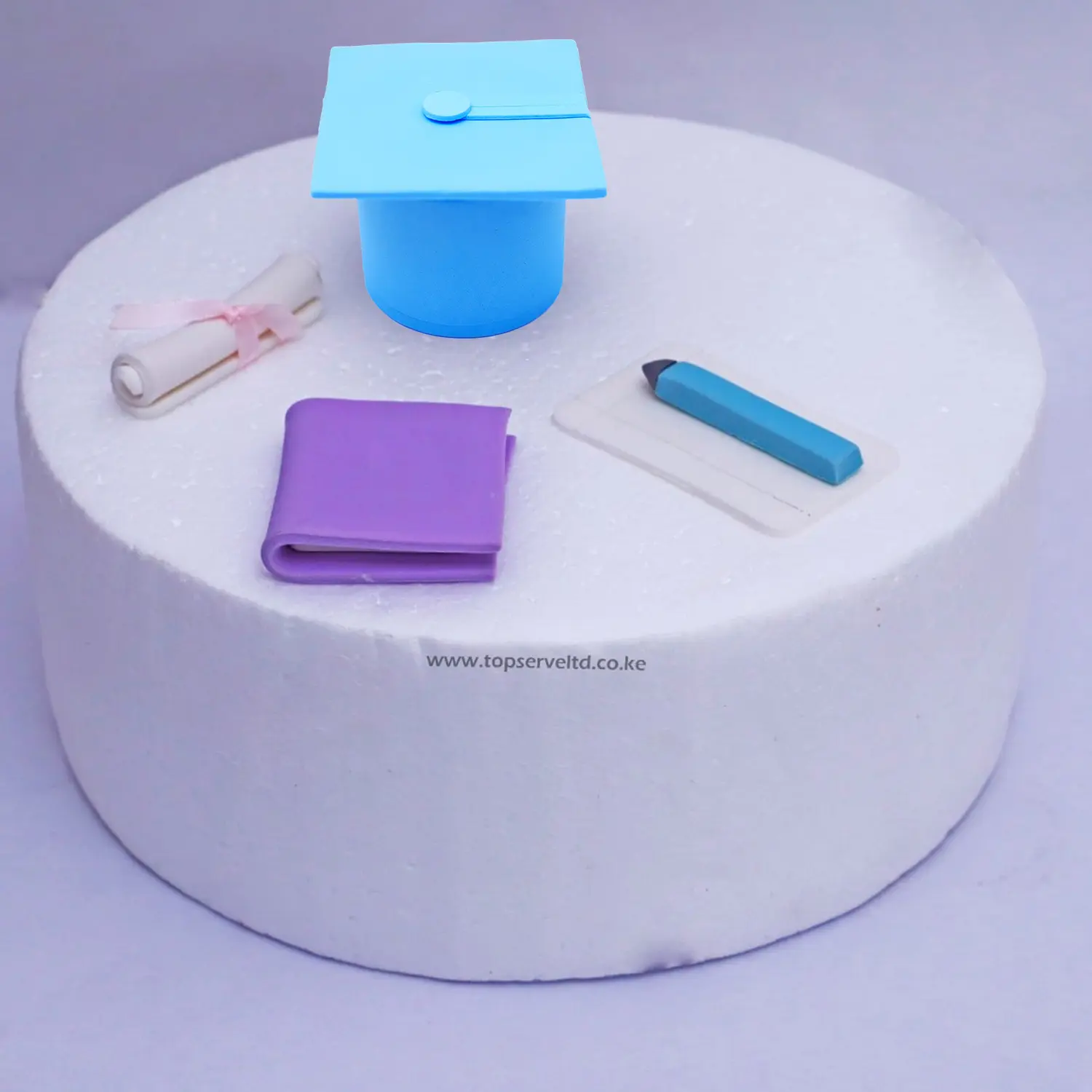 PURPLE SUGARCRAFT EDIBLE LIGHT BLUE GRADUATION HAT