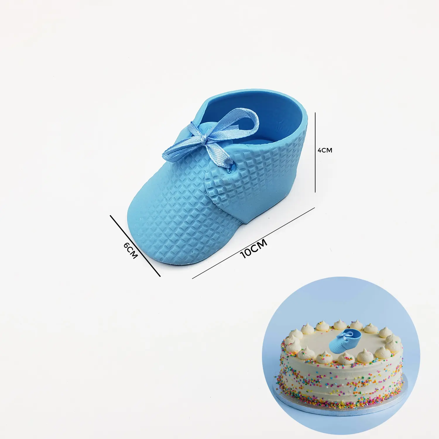 PURPLE SUGARCRAFT EDIBLE MEDIUM BLUE BABY BOOTIES
