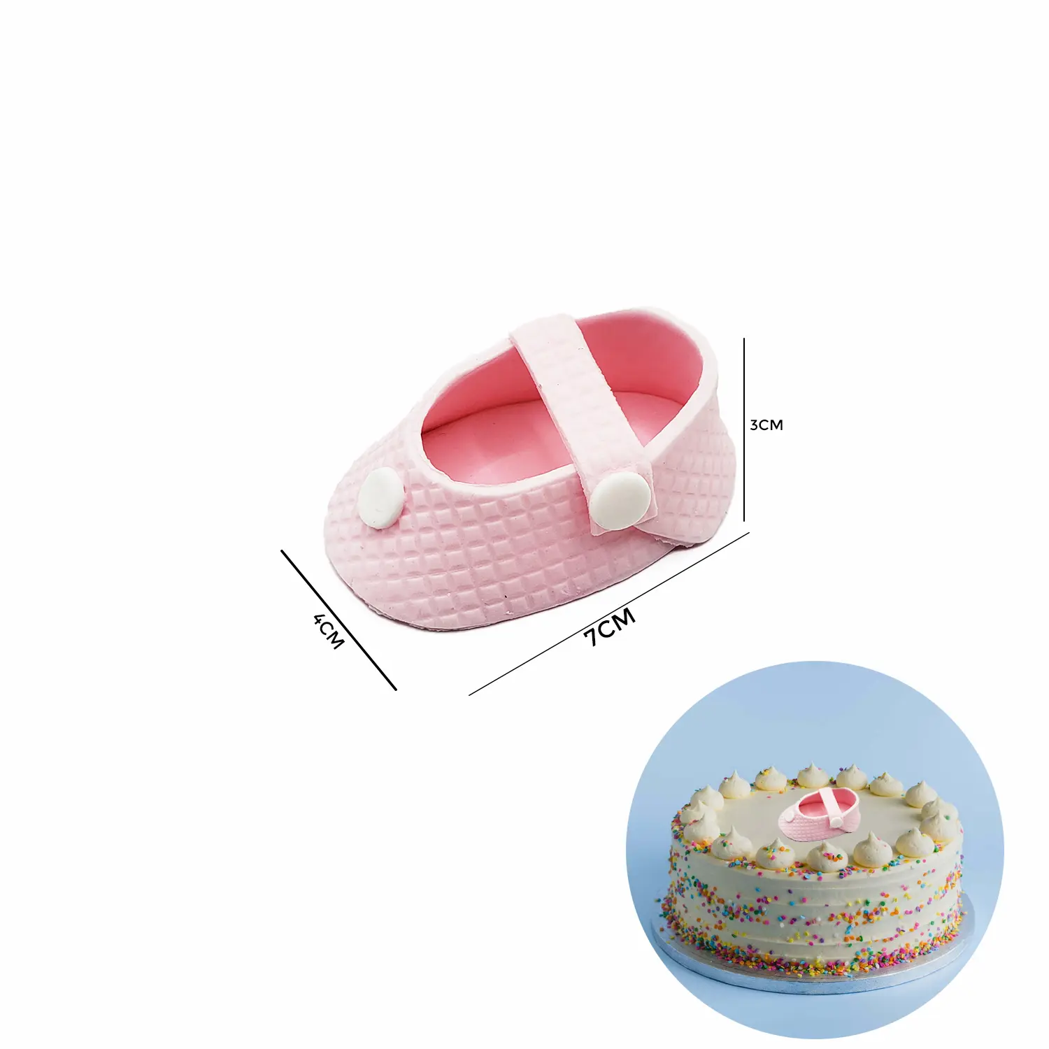 PURPLE SUGARCRAFT EDIBLE SMALL PINK BABY BOOTIES