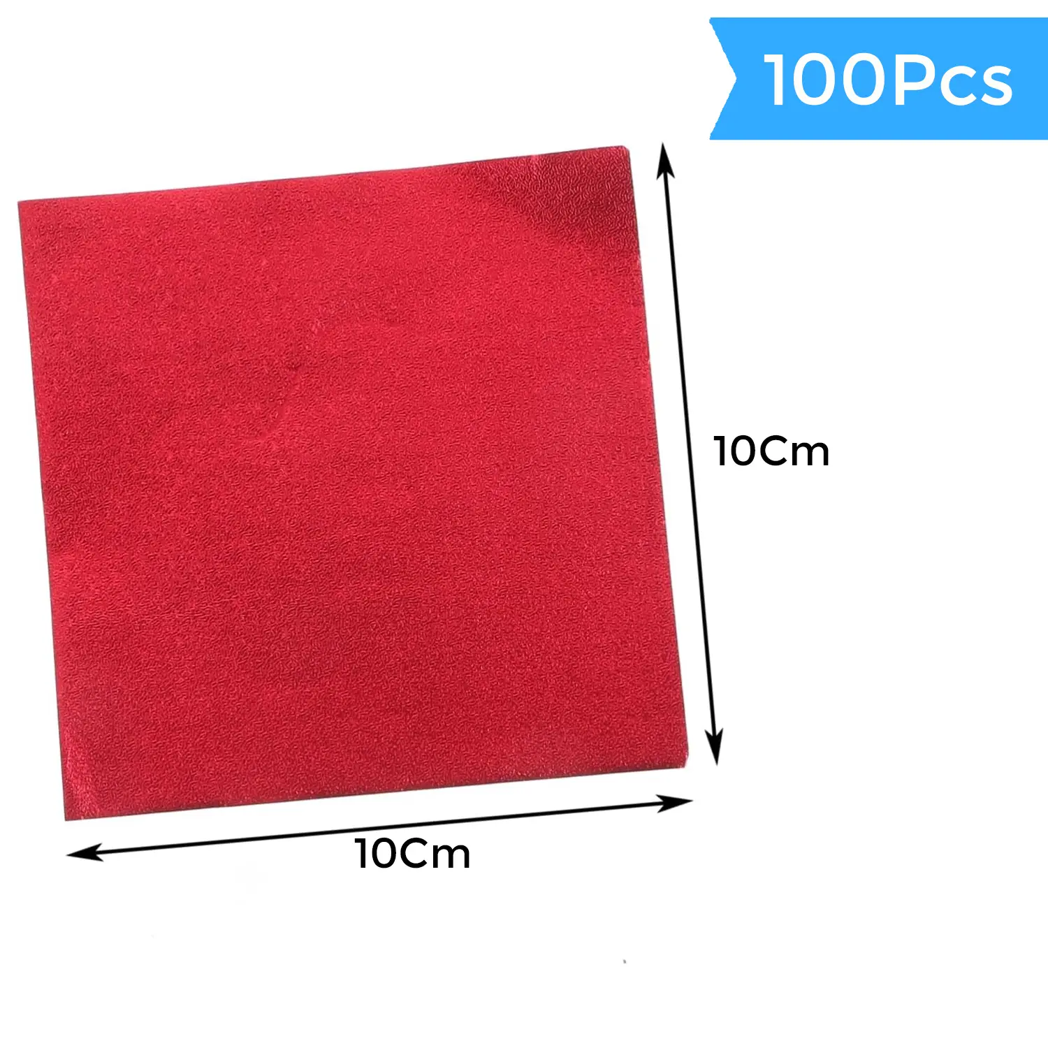 RED CHOCOLATE WRAPPERS 10X10CM 100PCS