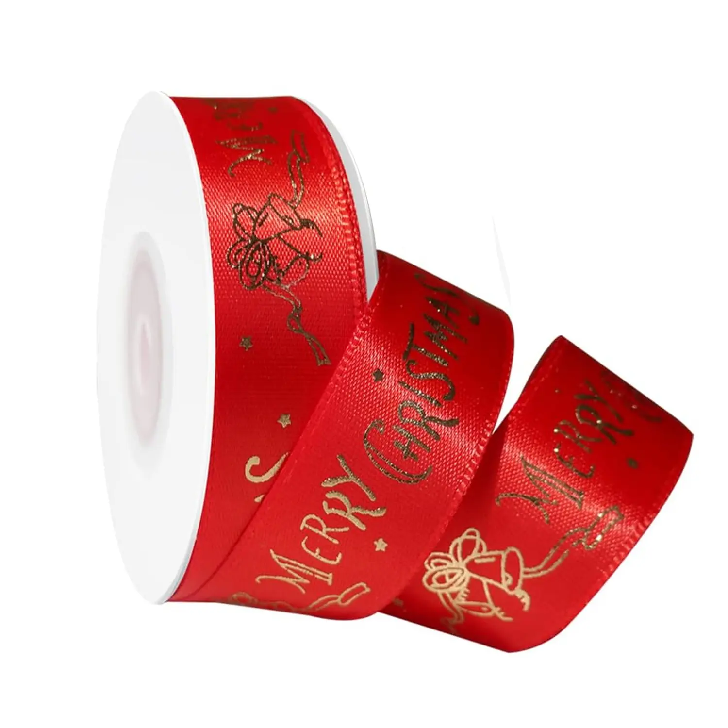 RED CHRISTMAS SATIN CLOTH RIBBON ROLL