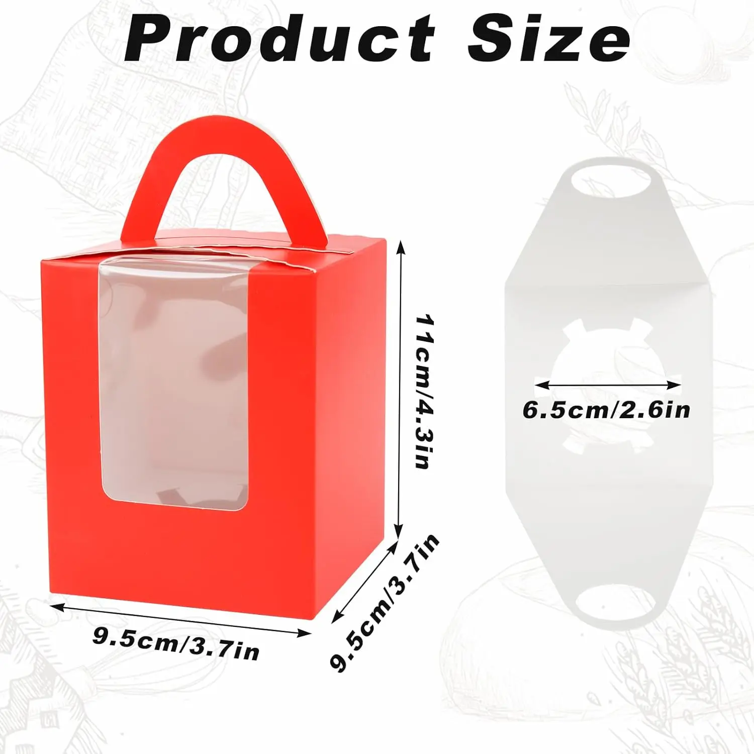RED CUPCAKE BOX