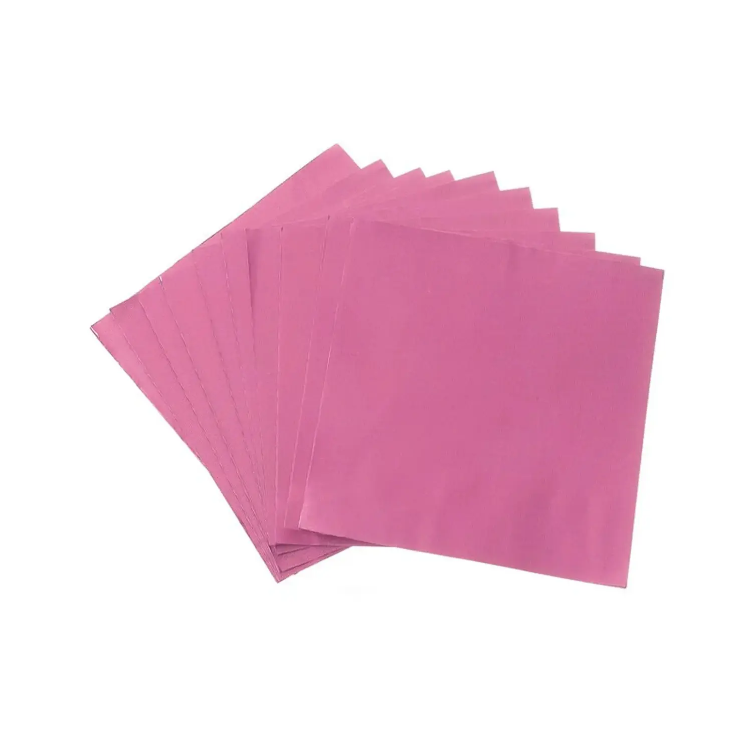 ROSE PINK CHOCOLATE WRAPPERS 10X10CM 100PCS