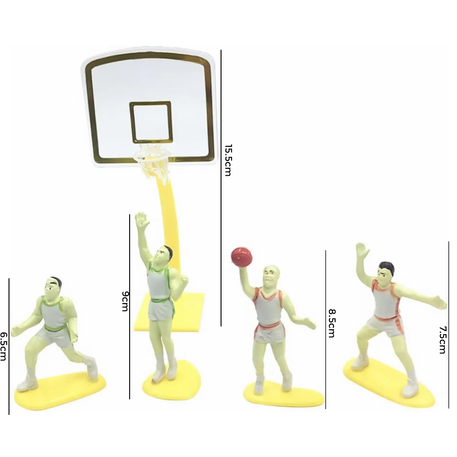SET OF 5 BASKETBALL CAKE TOPPER