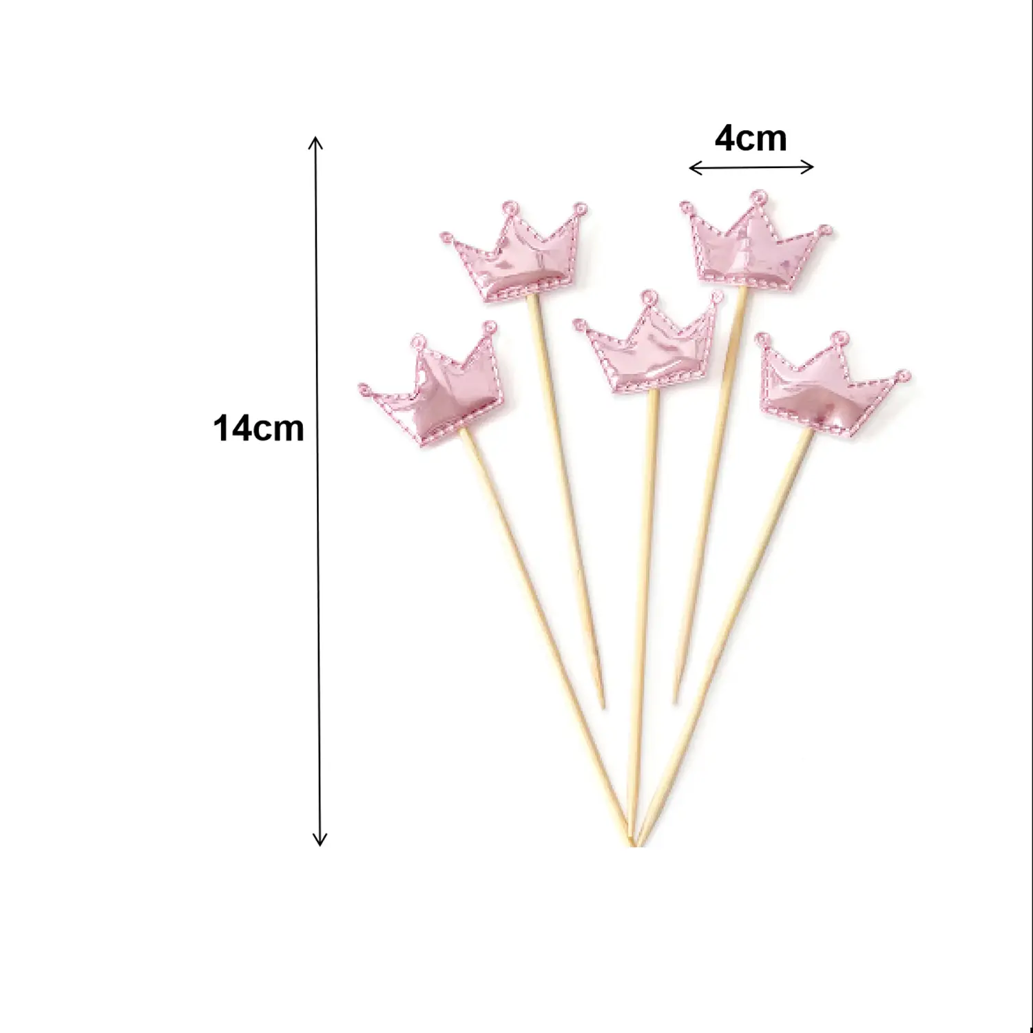 SET OF 5 PINK CROWN TOPPERS