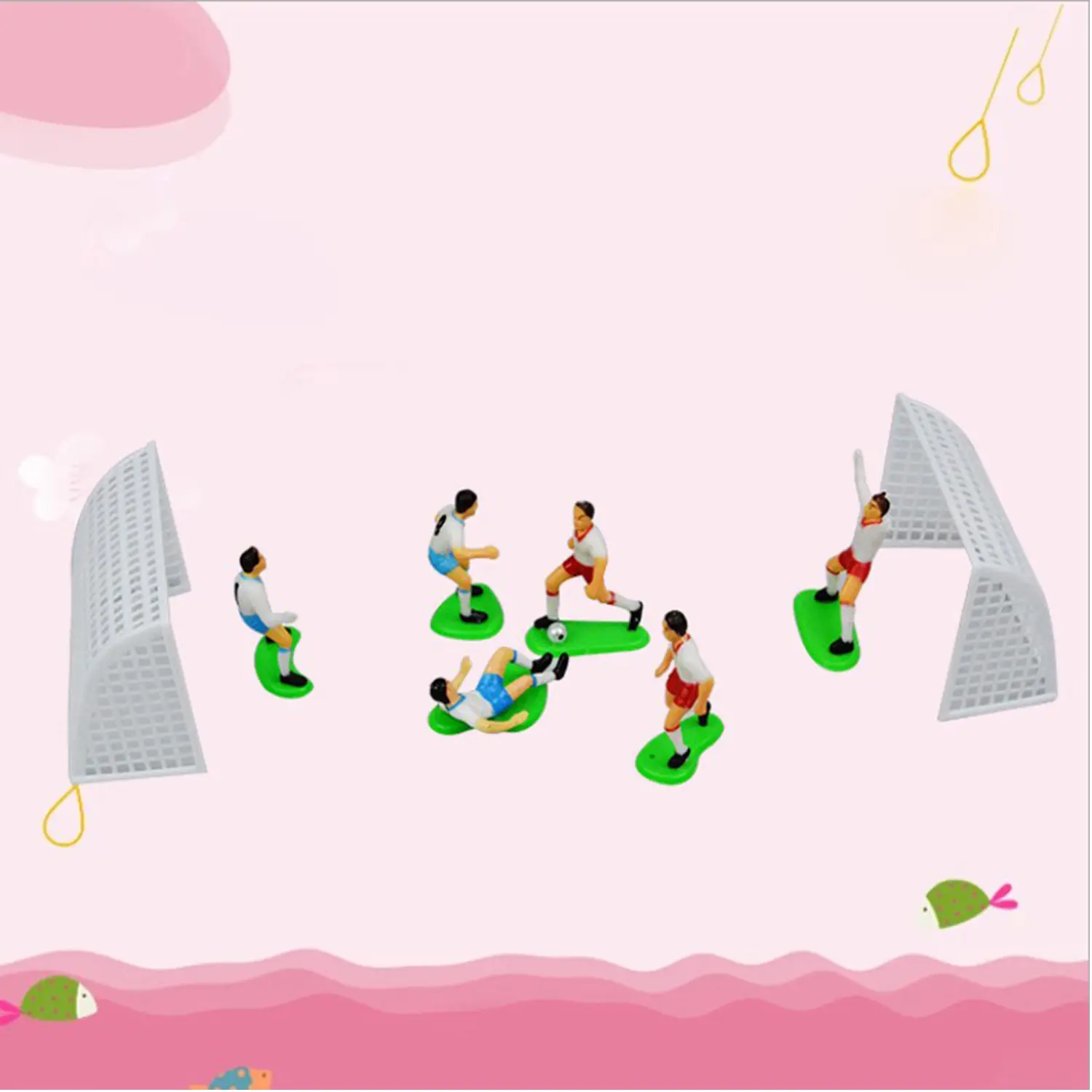 SET OF 8 FOOTBALL SOCCER TOPPERS FOR CAKE AND CUPCAKES