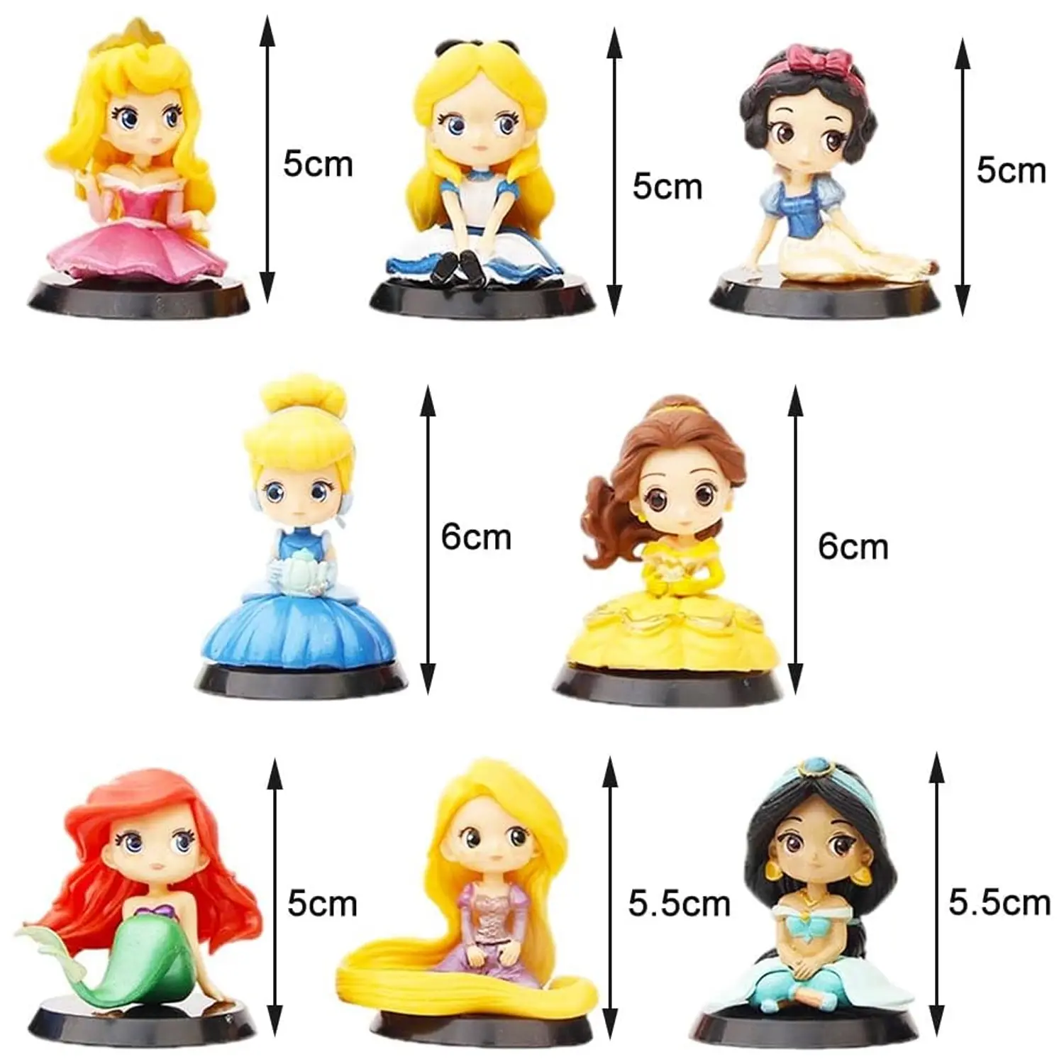 SET OF 8 PRINCESS CAKE TOPPER