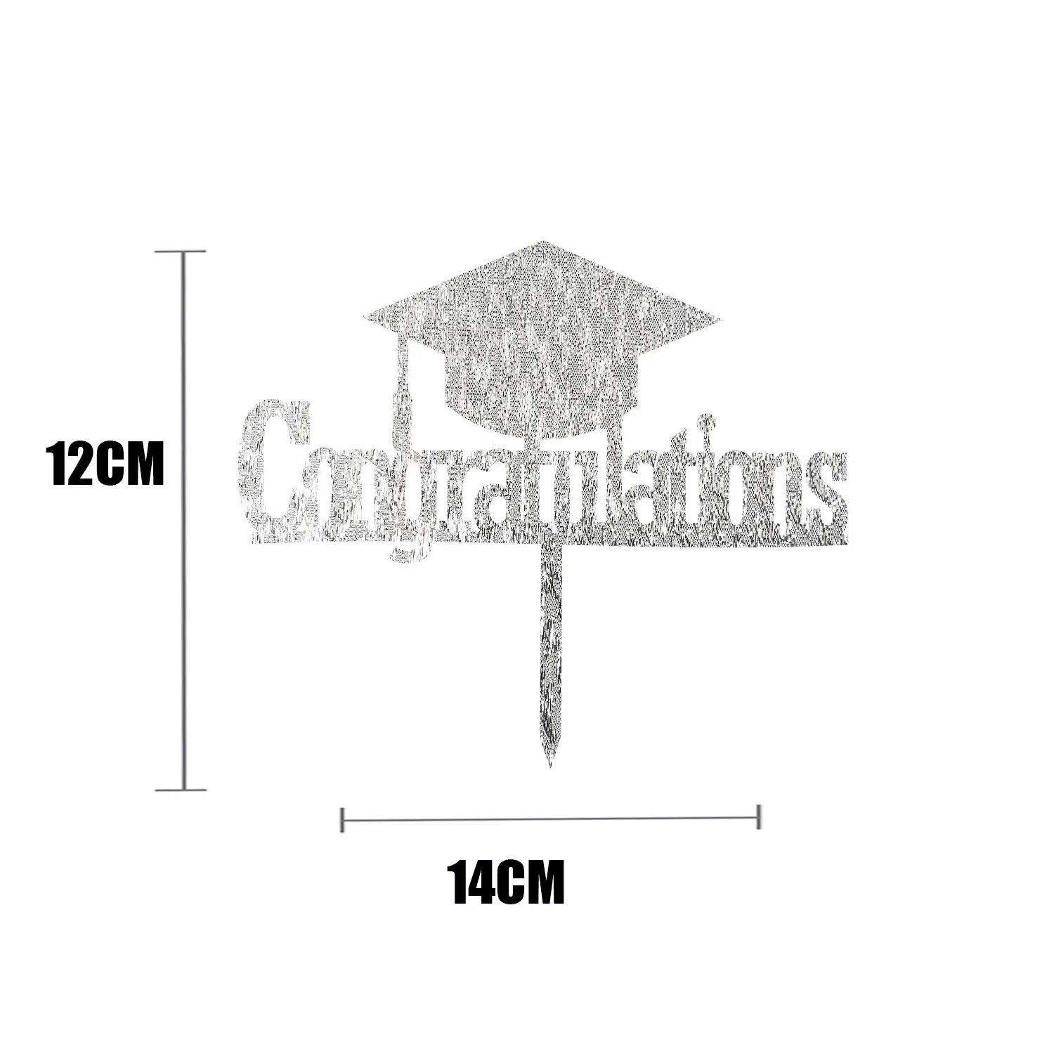 SILVER GLITTER GRADUATION TOPPER NO 03