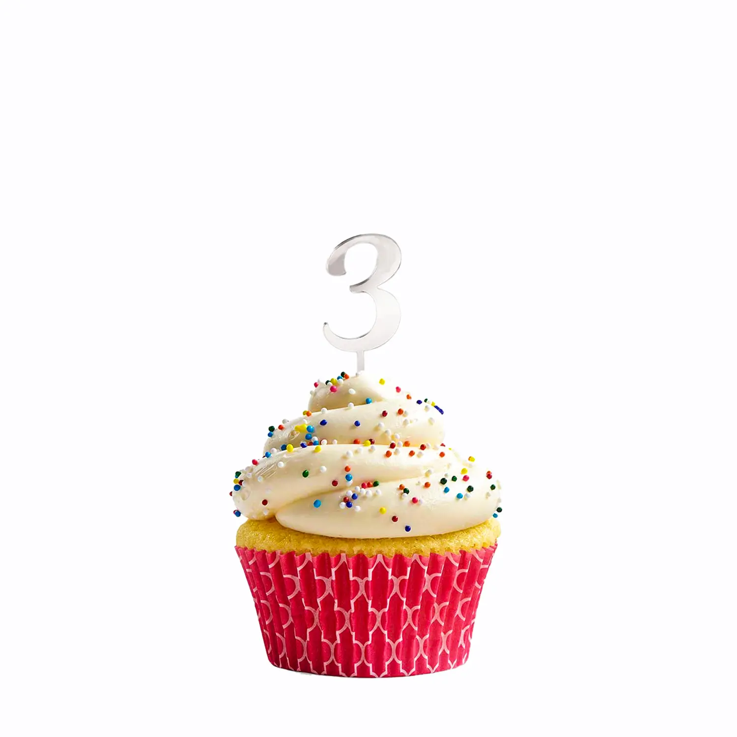 SILVER MIRROR ACRYLIC MINI NUMBER TOPPER 3