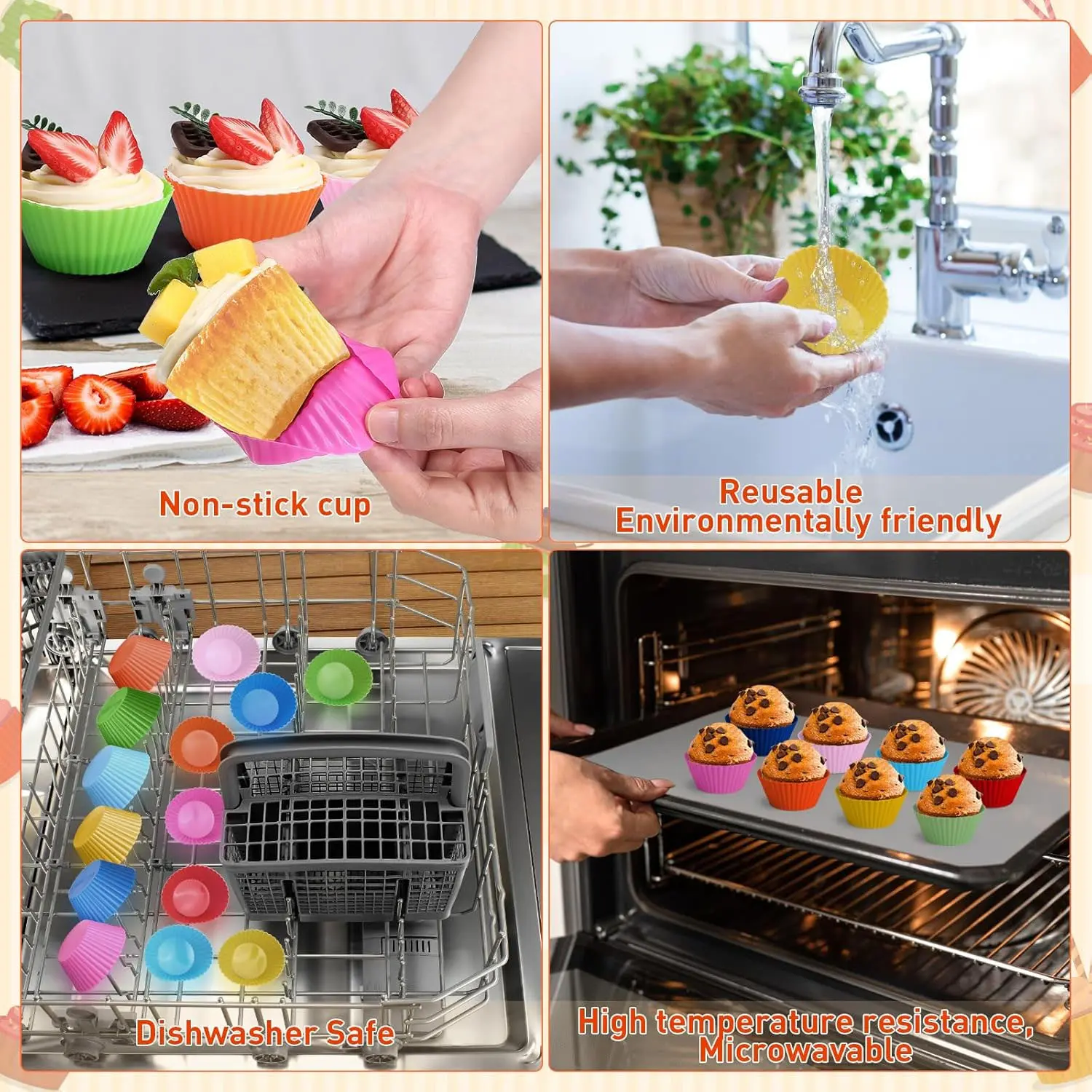 1PC SILICONE CUPCAKE CASES 105MM