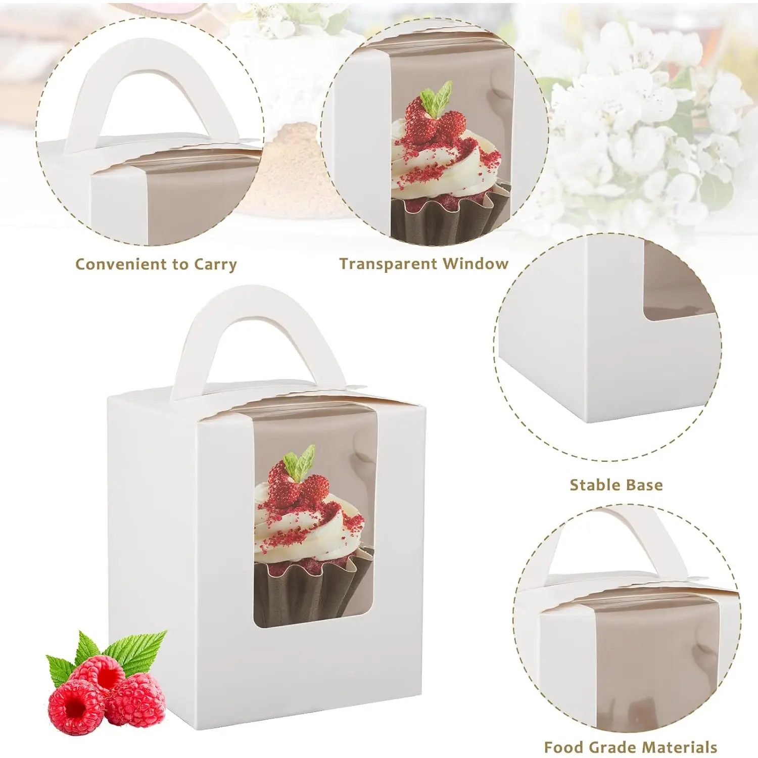 WHITE CUPCAKE BOX