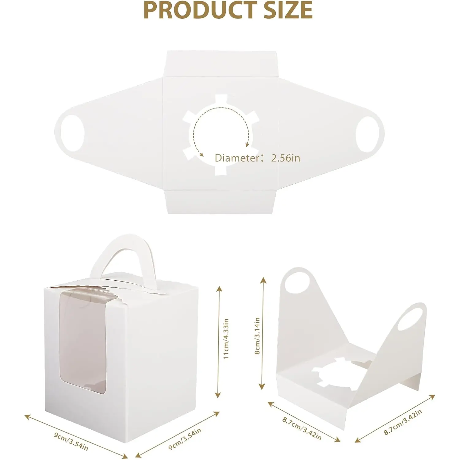 WHITE CUPCAKE BOX