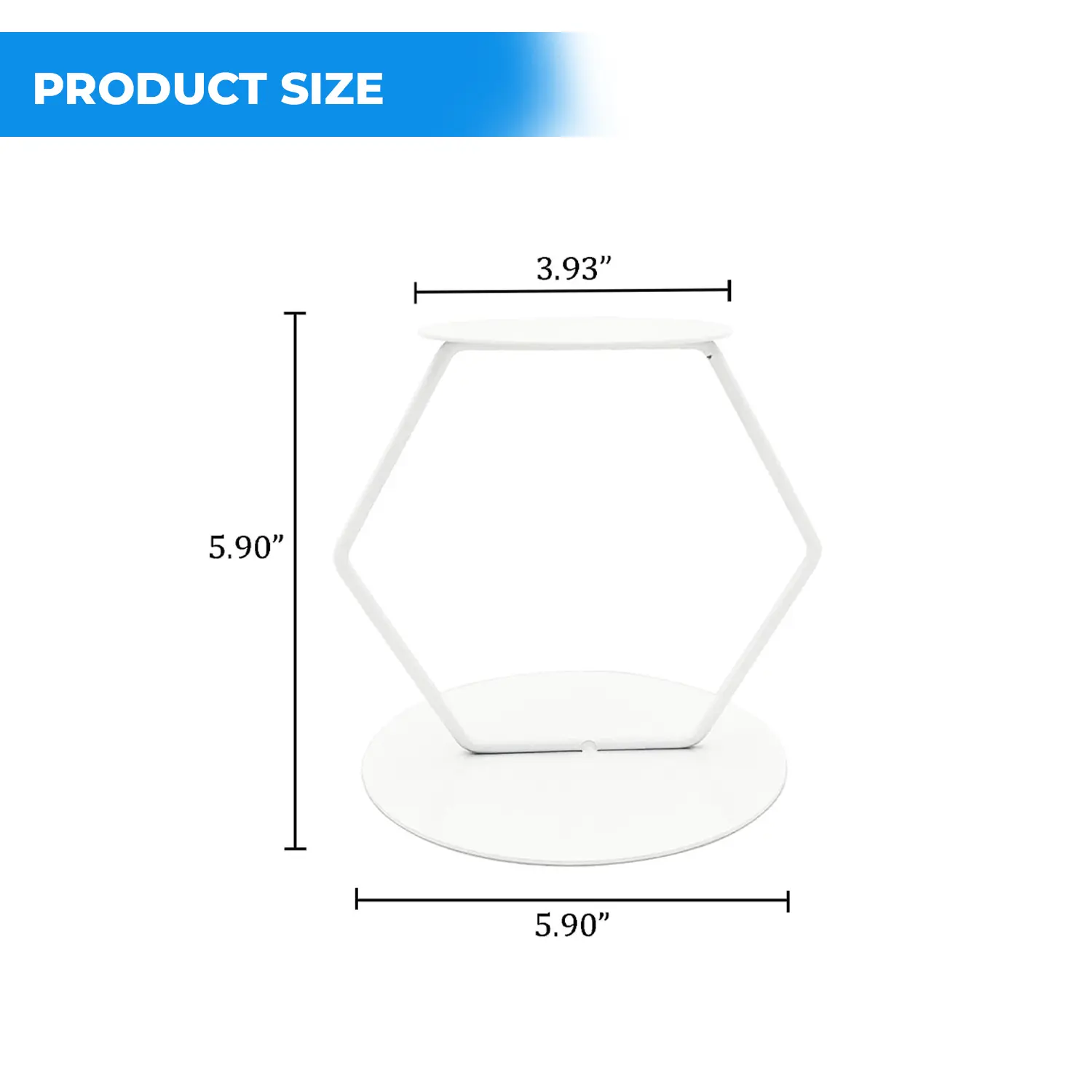 WHITE HEXAGON TIER SEPARATOR 6'' X 6''