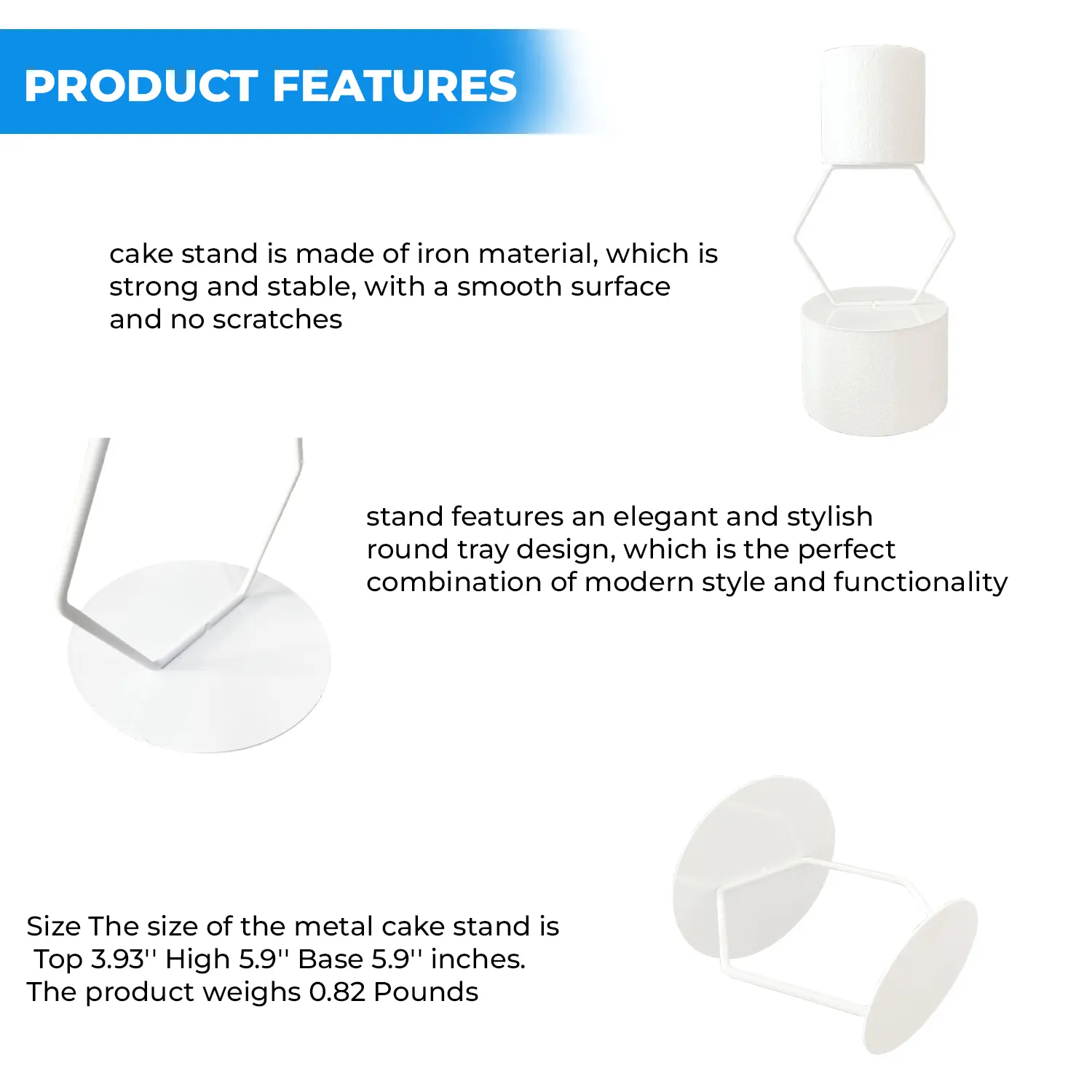 WHITE HEXAGON TIER SEPARATOR 6'' X 6''