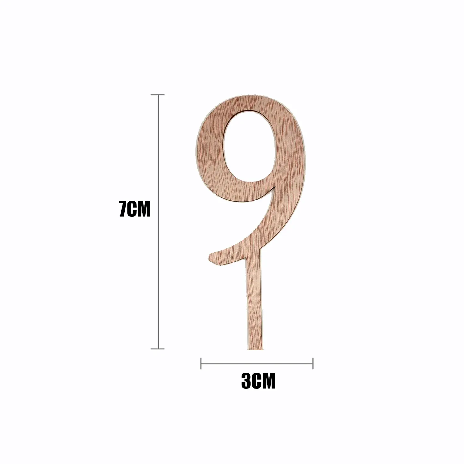 WOOD MINI NUMBER TOPPER 9
