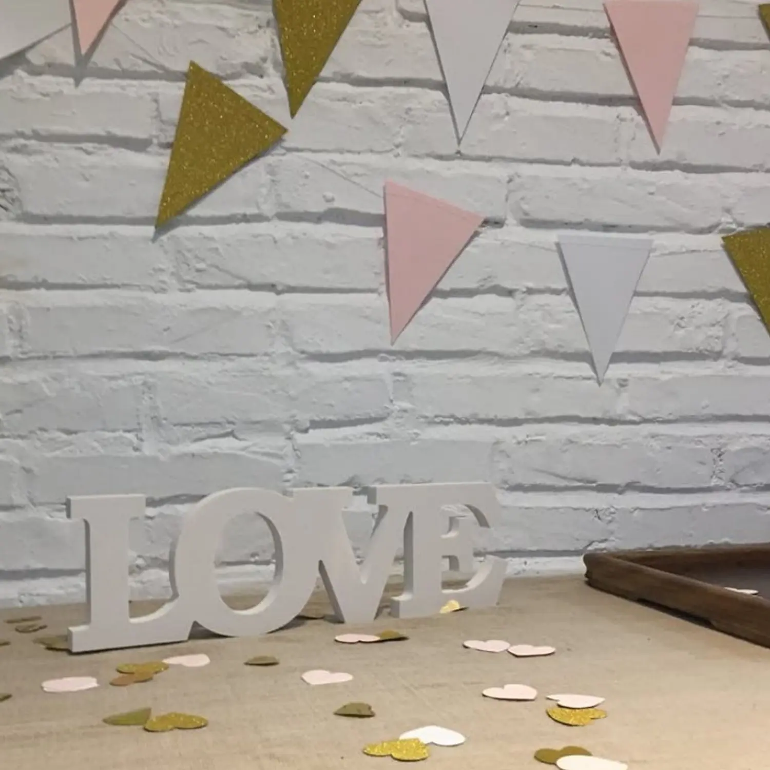 WOOD TABLE TOPPER LOVE
