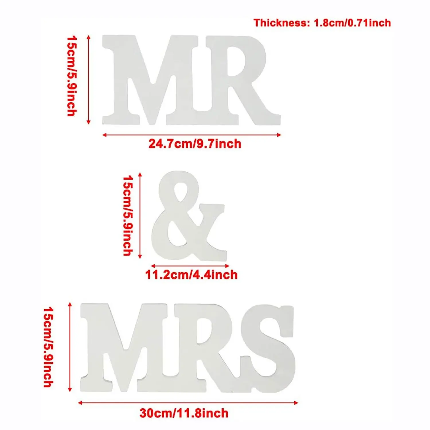 WOOD TABLE TOPPER MR & MRS