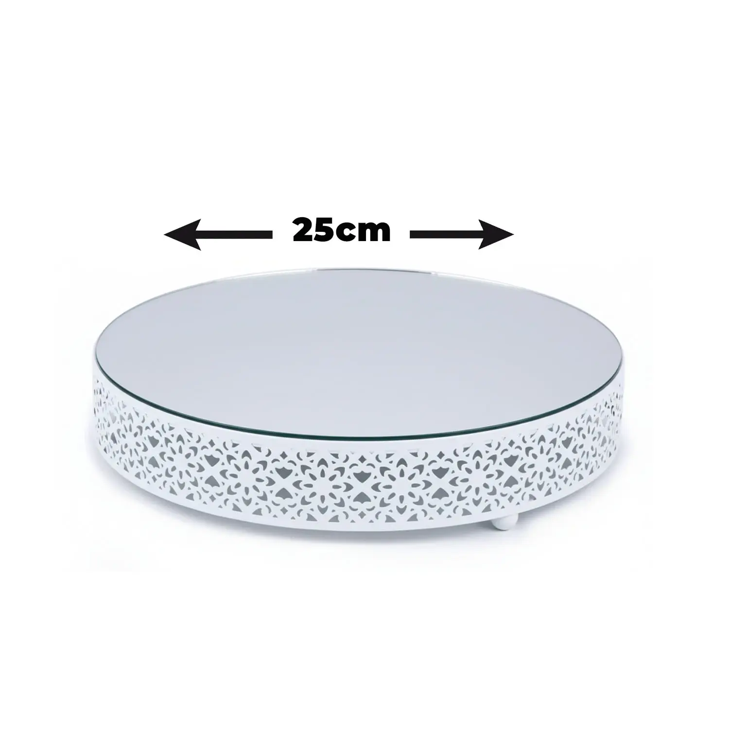 WYOMING WHITE MIRROR TOP 1 PIECE CAKE STAND DIAMETER 25CM
