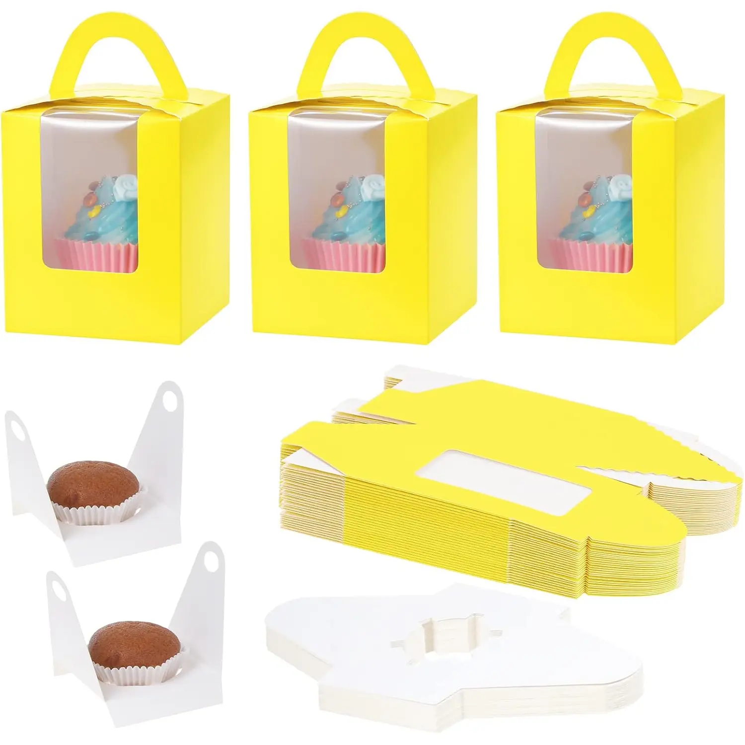 YELLOW CUPCAKE BOX