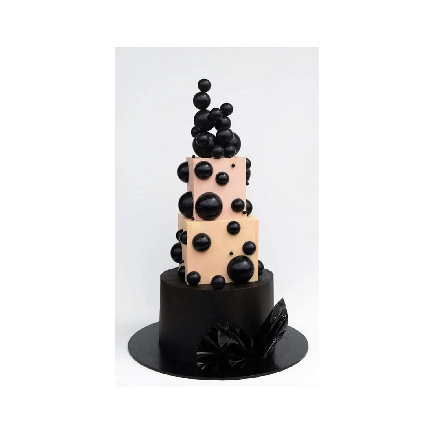 10PCS BLACK SPHERE CAKE TOPPER