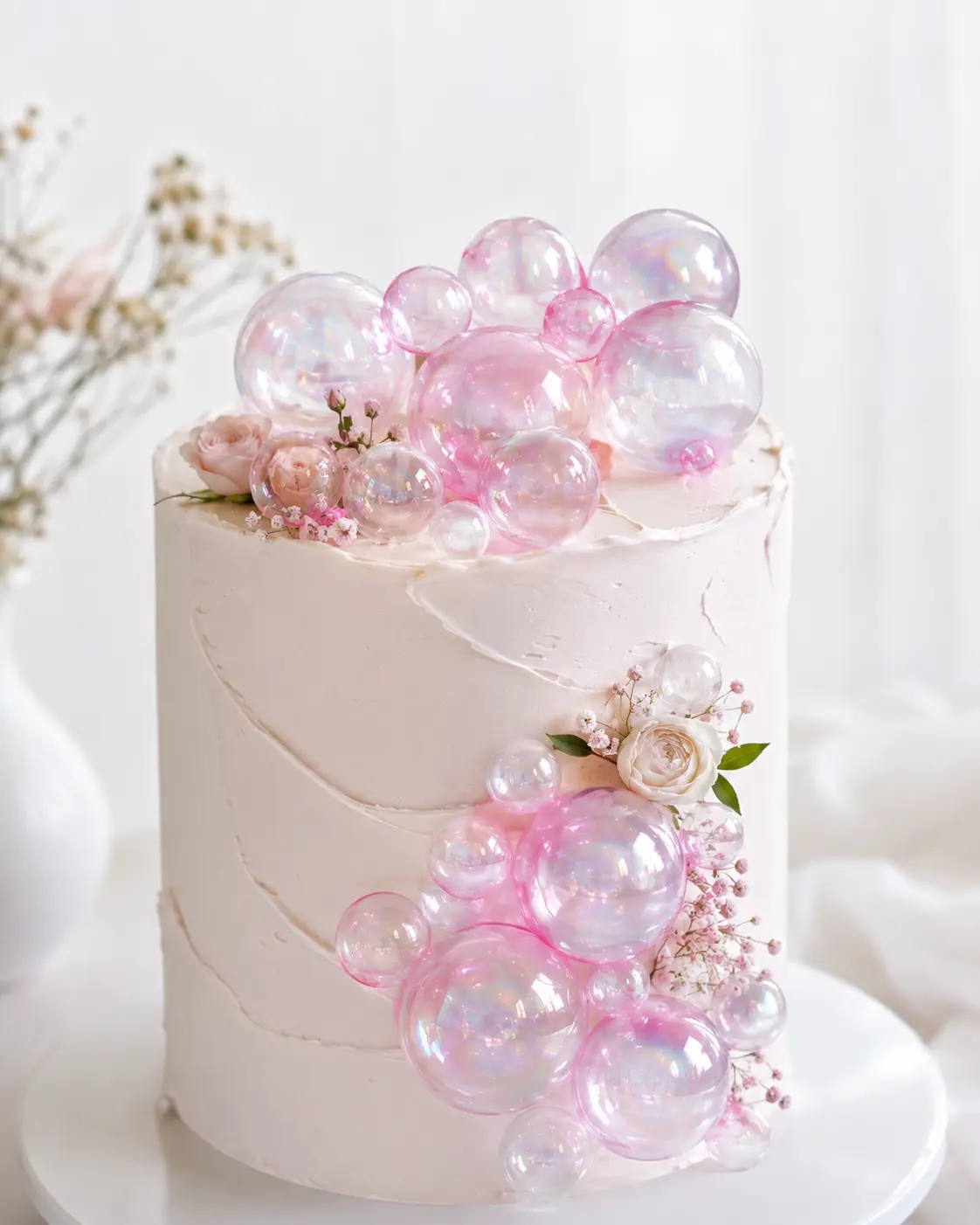 12PC PEARL PLASTIC FAUX BALL CAKE TOPPER