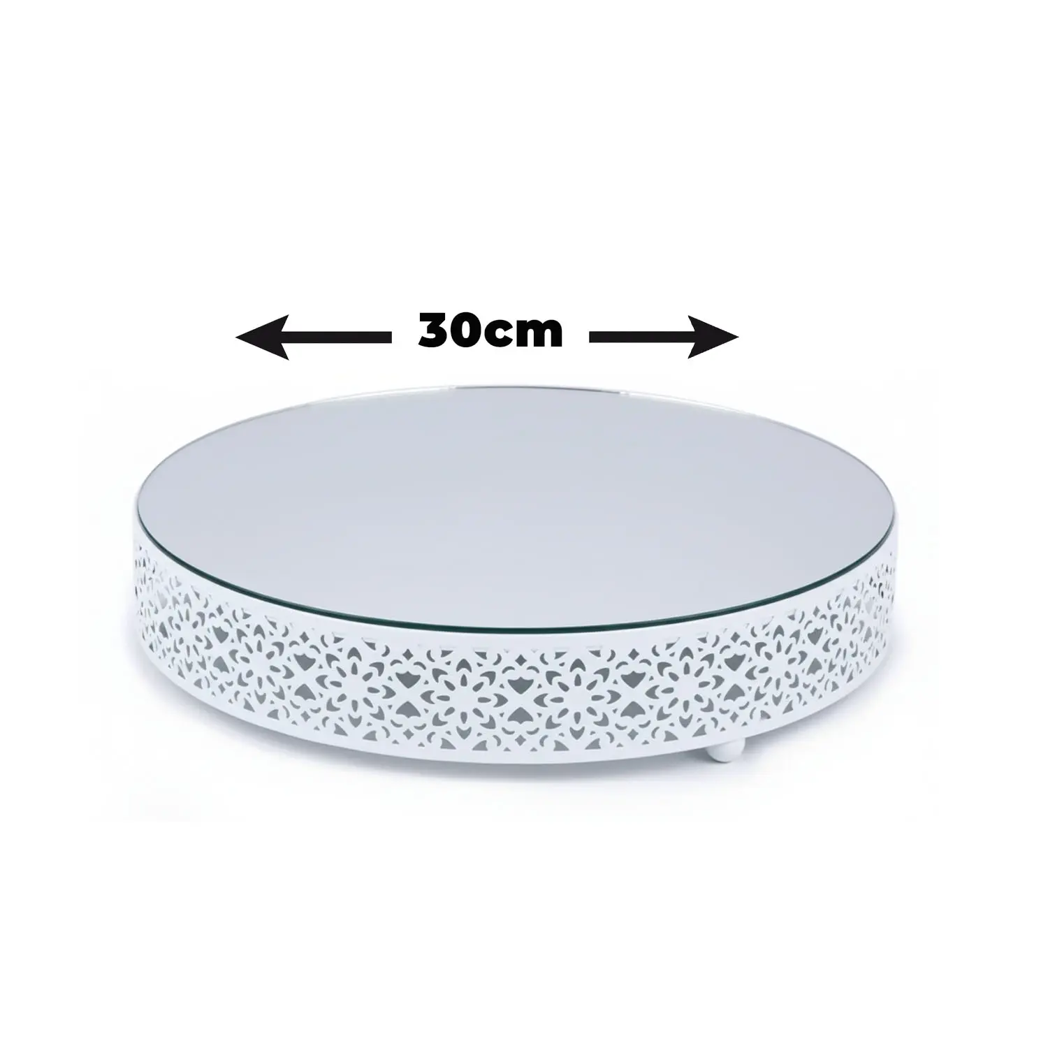 WYOMING WHITE MIRROR TOP 1 PIECE CAKE STAND DIAMETER 30CM
